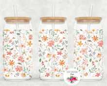 Load image into Gallery viewer, Glass Tumbler: Watercolor Flowers