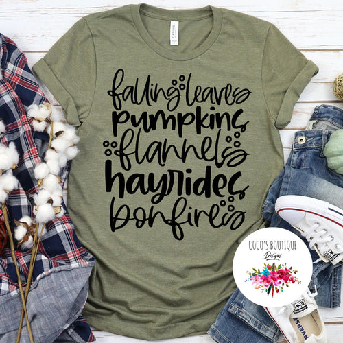 Falling Leaves, Pumpkins, Hayrides, Flannels, Bonfires