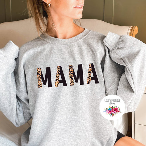 Leopard Mama: Crew Sweatshirt