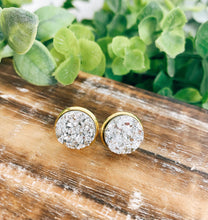 Load image into Gallery viewer, Gold Tone Druzy Studs